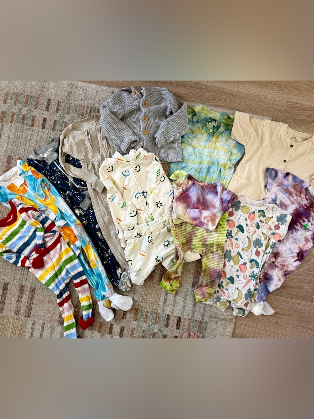 18-24 month colorful PJ and romper bundle / Hanna Andersson, Burt’s Bees & more